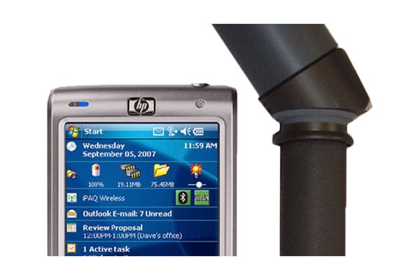 Genfare's ultralite probe close up product with mobile phone